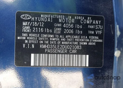 2013 Hyundai Elantra Gt from USA, damaged, VIN KMHD35LE2DU021083